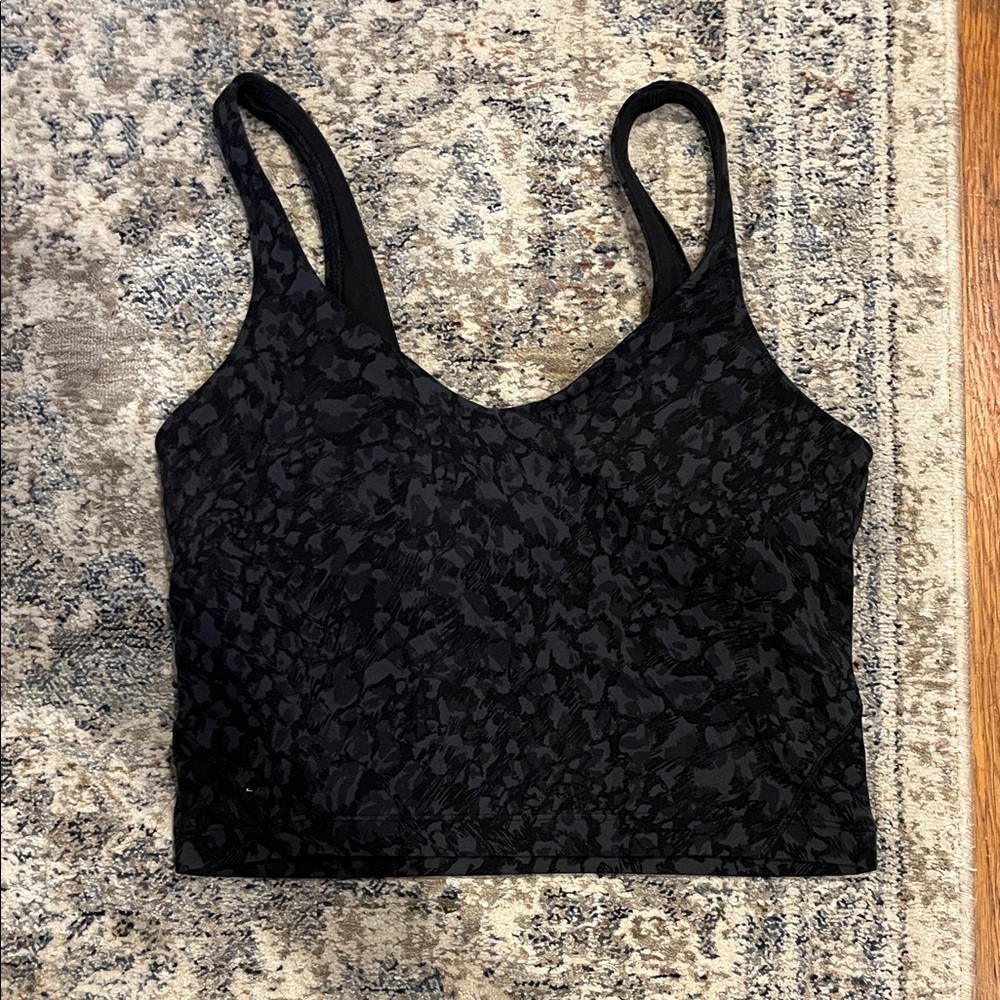 Lulu Lemon Black Patterned Tank Top